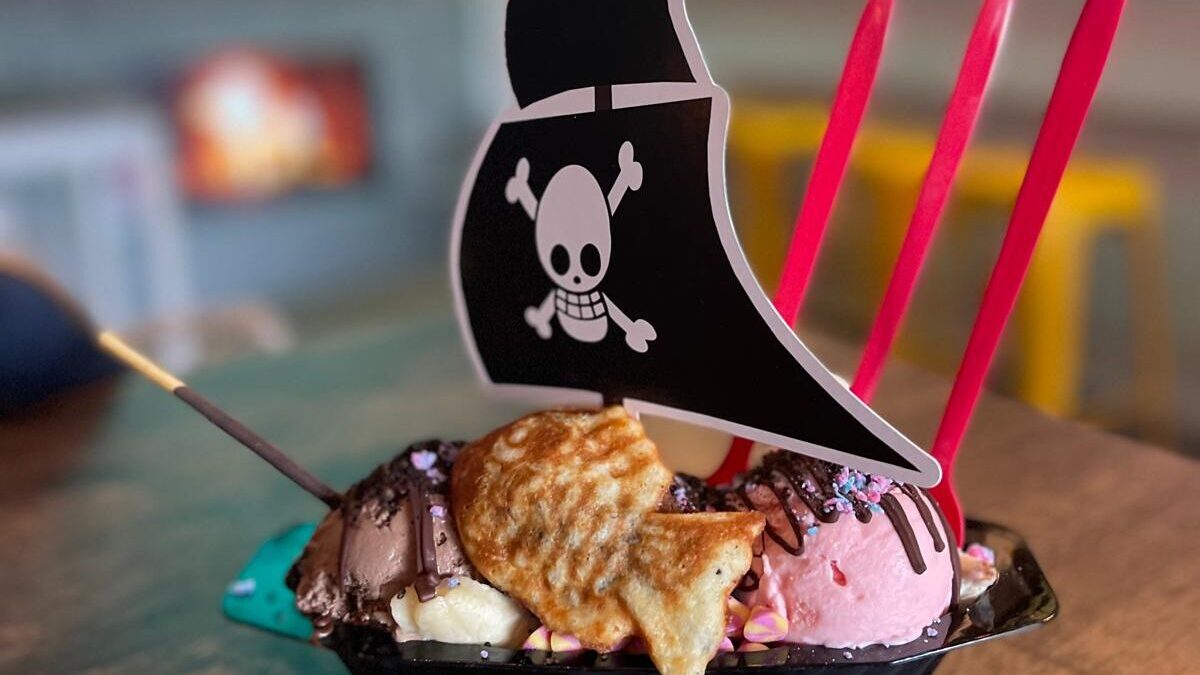 PopFancy pirate ship themed ice cream sundae