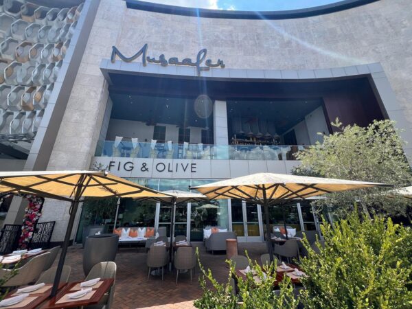 Galleria restaurant patios of Fig & Olive and Musaafer