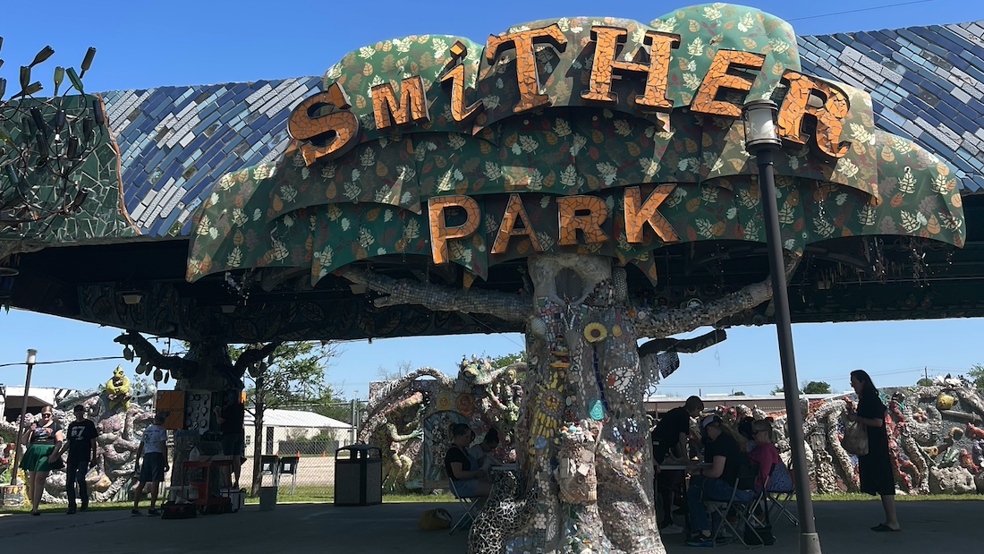 Visitors at Smither Park in Houston